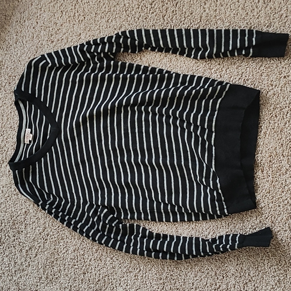 Merona black and white striped sweater (S)